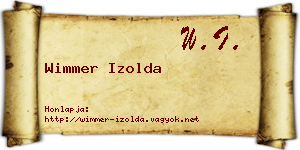 Wimmer Izolda névjegykártya